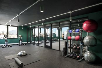 Flex rooms with fitness space for yoga, spin and pilates